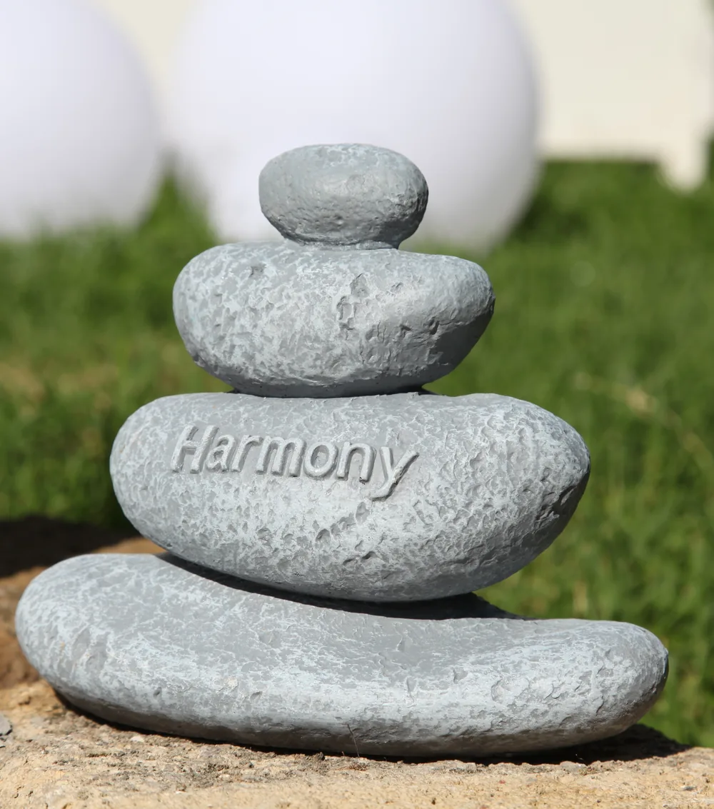 Harmony stone ornament in the guesthouse garden
